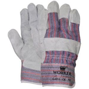 Werkhandschoen - Rundsplitlederen Amerikaantje met palmversterking  12 paar