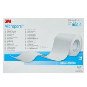 3M Micropore Chirurgische pleister zonder dispenser 1.25  x 9.1m 24st