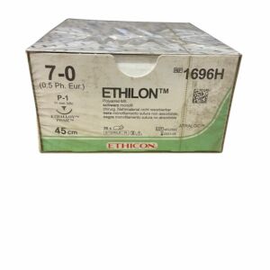 Ethicon Ethilon P-1 ; 11mm; Zwart ;7-0 ; 45cm  36st