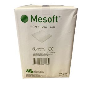 Mesoft Gaaskompres 40g/m²  - 4lgs10x10cm NON STERIEL 100st