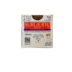 Surgicryl  Rapid  EP 1.5 USP 4-0 needle 3/8 cir cut.12mm 75cm 12st