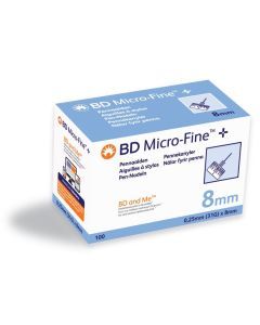BD Micro-Fine™ 8mm pennaald - THINWALL 31 G – Ø 0,25 mm  Blauw   100st
