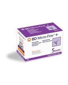 BD Micro-Fine™  5mm pennaald - THINWALL 31G – Ø 0,25 mm  Purper 100st