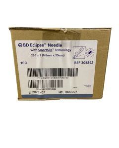 BD Eclipse safety needle 23G Blauw 0.6 x25mm 100st
