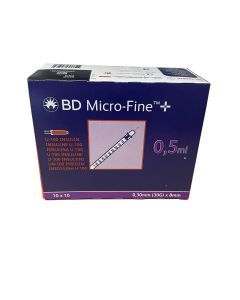 BD Micro-Fine insulinespuit  0.5ml U100 + naald 0.30mm (30G) x 8mm  100st