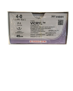 Ethicon Vicryl  P-3; 13mm Ongekleurd ;4-0 ;45cm 36st